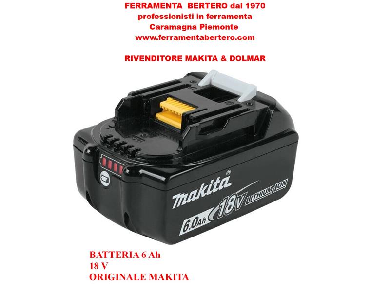 MAKITA BATTERIA BL1860B 18V 6 AH ORIGINALE 